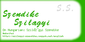 szendike szilagyi business card